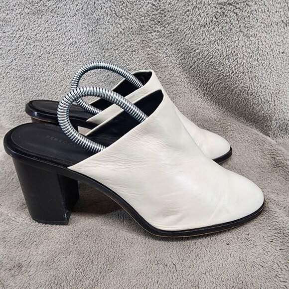 Rebecca Minkoff Shoes Womens Size 8.5 White Leather Slip On Mules *Read* - Picture 5 of 14